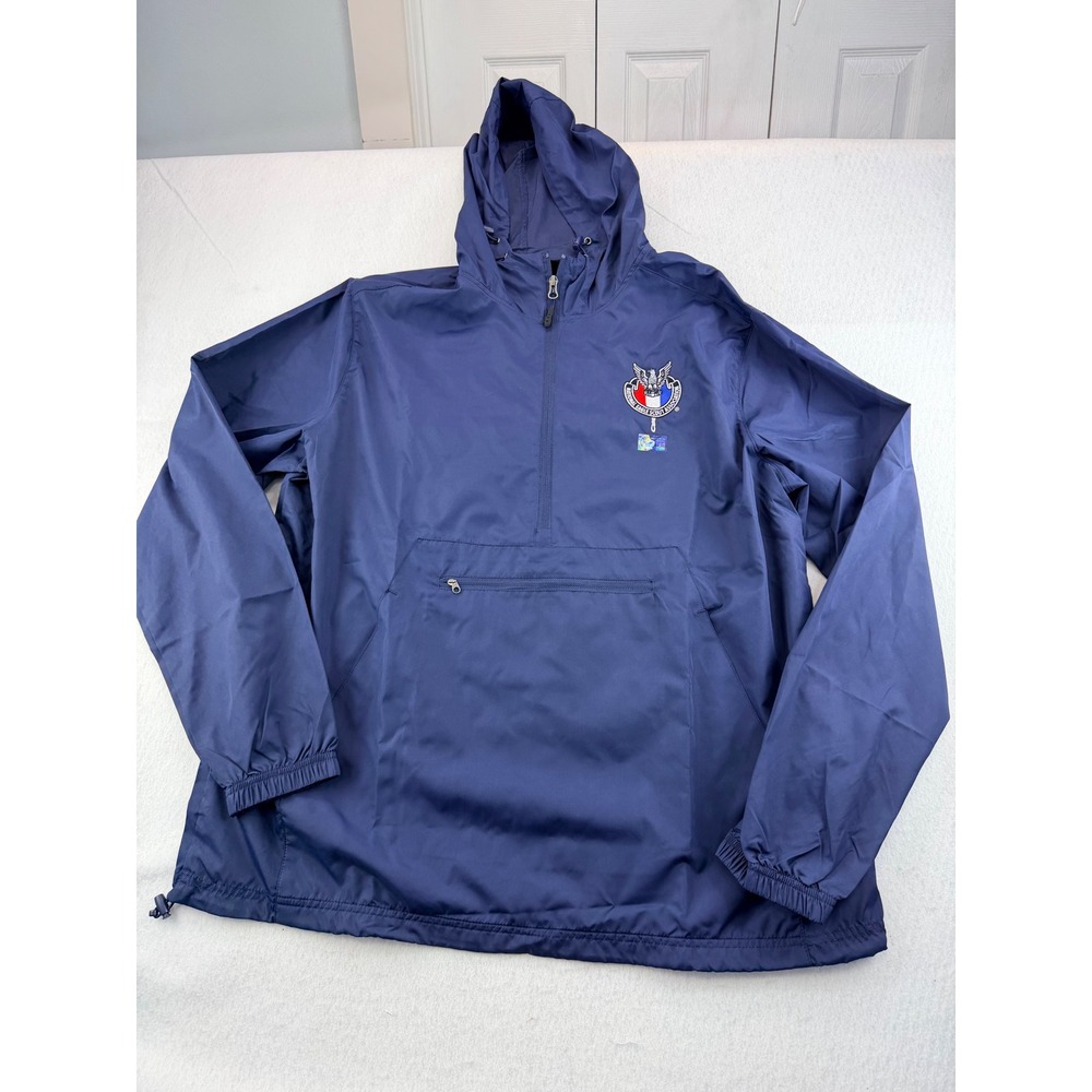 National Eagle Scout Association NESA Navy Blue Quarter Zip Hooded Windbreaker